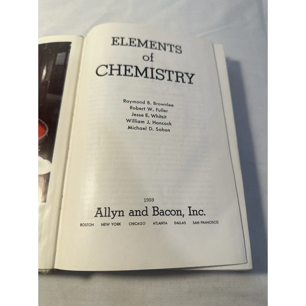 Elements of Chemistry 1955 - Brownlee Fuller Whitsit Hancoc - Vintage, Hardcover